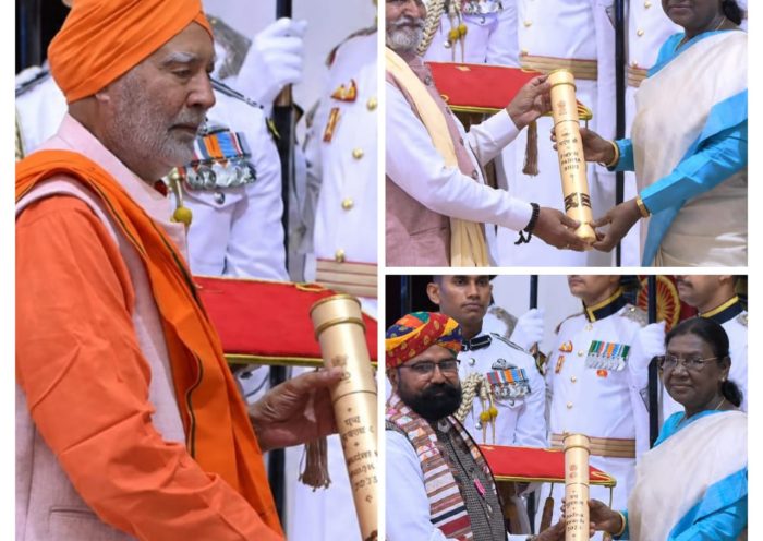 राष्ट्रपति श्रीमती द्रोपदी मुर्मु ने किया नामचीन हस्तियों को पद्म पुरस्कारों से सम्मानित